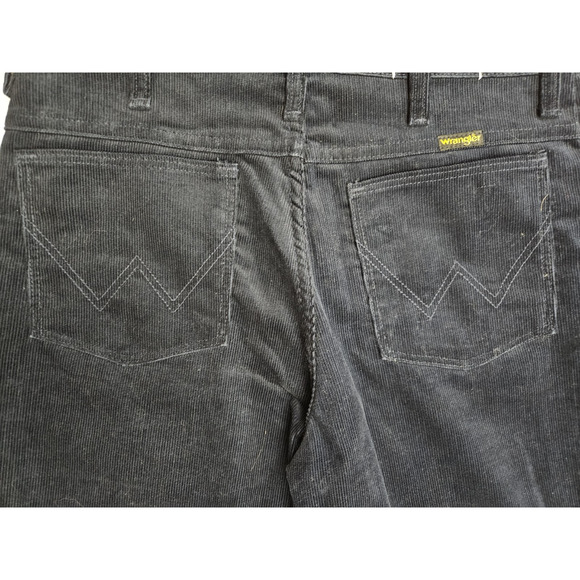 Vintage Wrangler Corduroy Pants Men's 32 X 31 Dark Blue Med Rise USA W Pockets - Picture 9 of 10